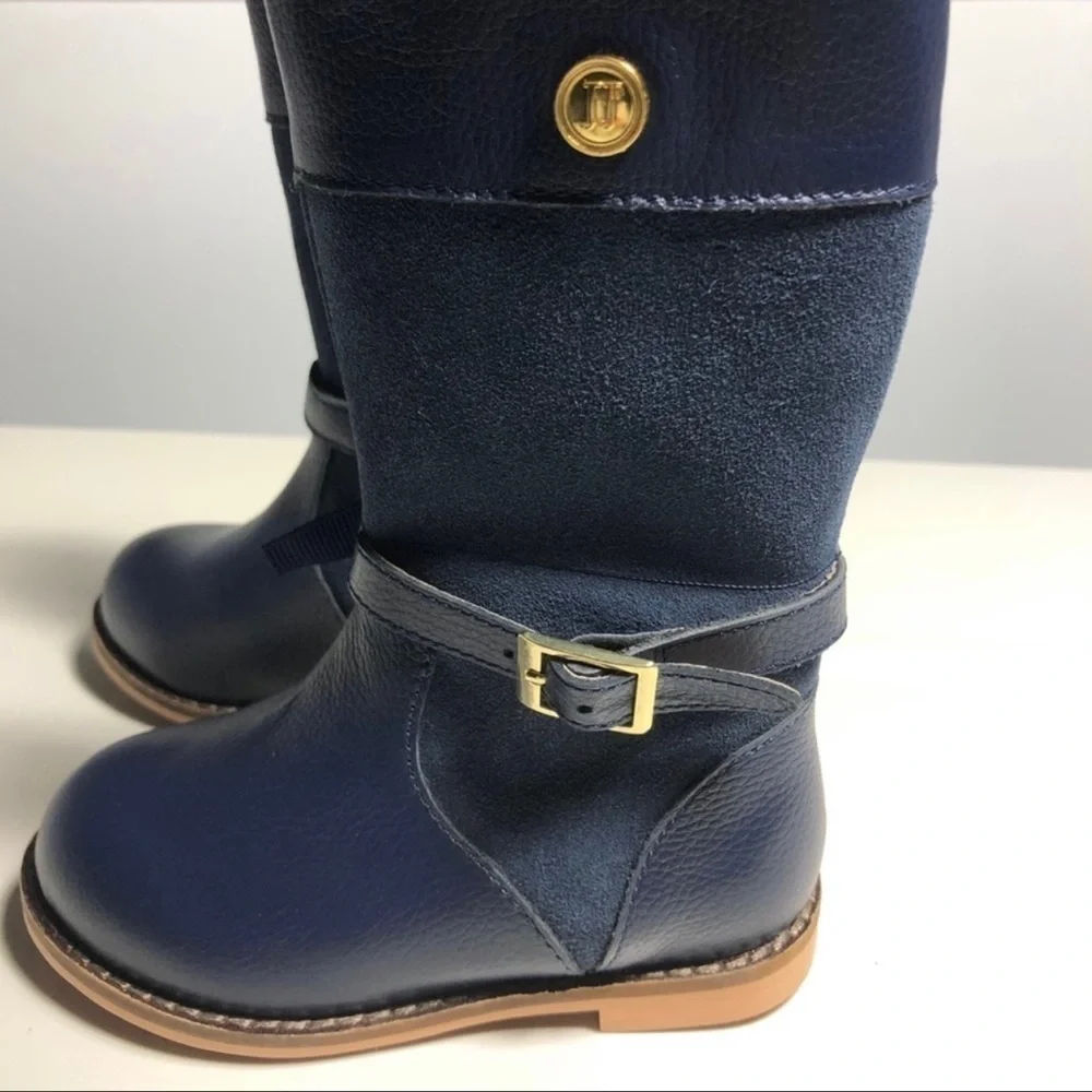 NEW WITH TAGS Janie And Jack Navy Blue Riding Boots Size 4